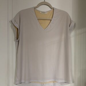 Brigitte Brianna Sexy Modest LINED V Neck Tee, Sz M